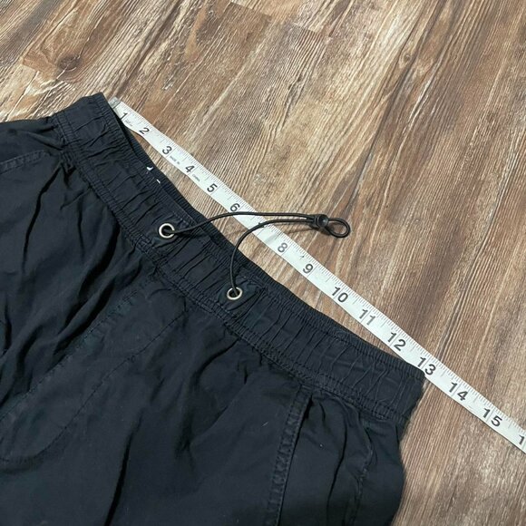 Zara DNWR Stretch Cargo Pants Black Size S Drawstring Waist Pockets - Picture 2 of 6
